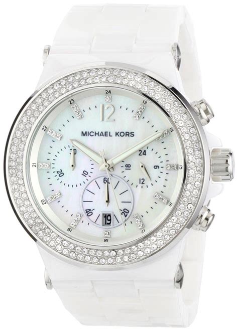 white michael kors watch 8127|Michael Kors white diamond watch.